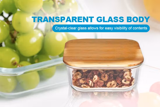 Fiambrera casera redonda de 370ml, recipiente de vidrio para microondas, cajón para verduras con tapa
