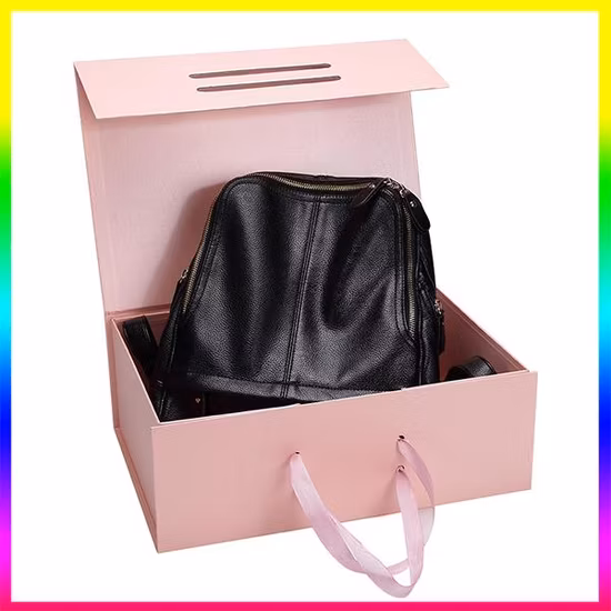 Caja de embalaje con imán de cartón rígido personalizado con asas, caja GIF plegable grande al por mayor para embalaje de zapatos
